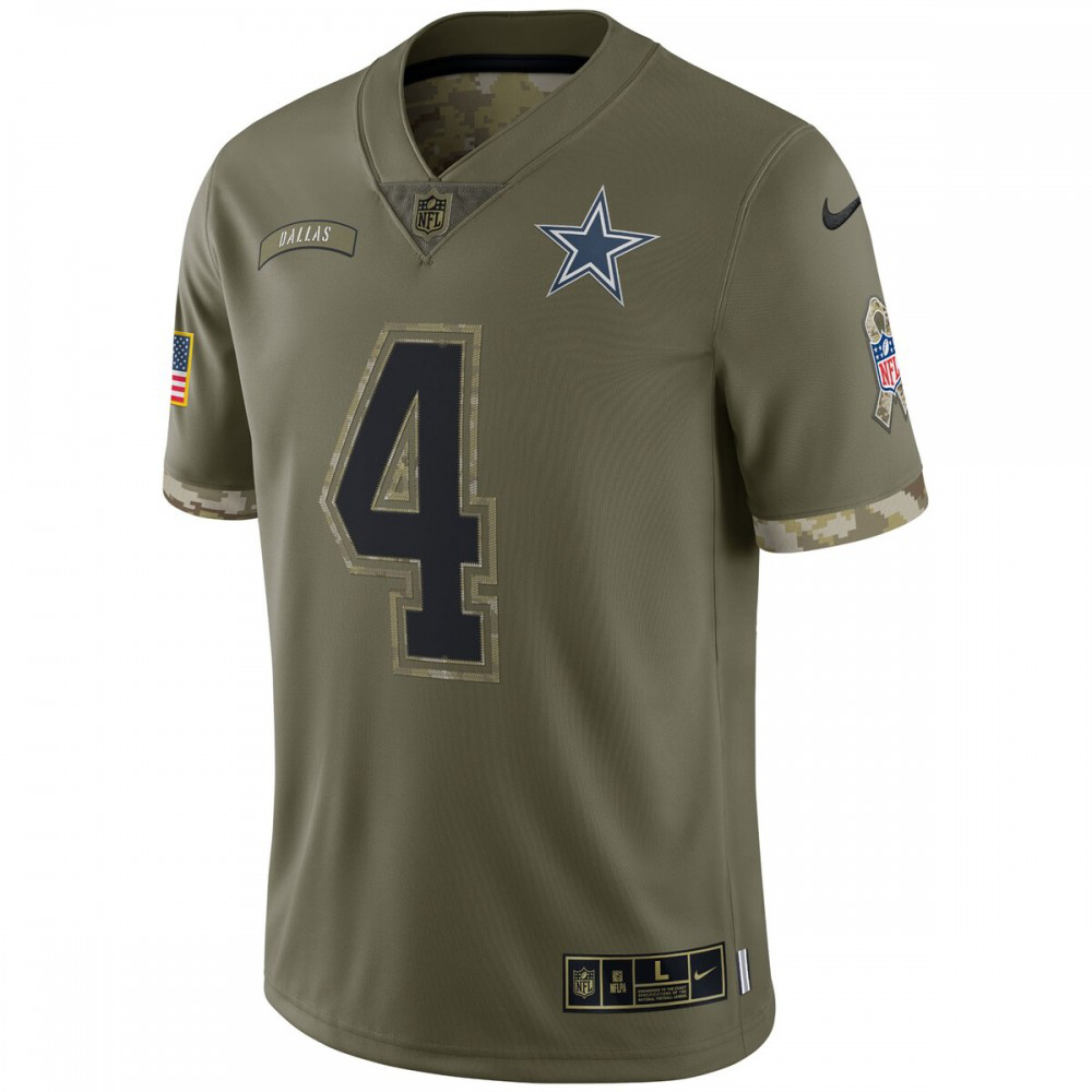 Dak Prescott Dallas Cowboys Nike 2022 Salute To Service Limited Jersey - Olive-GridironStore